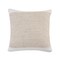 Laddha Home Designs 20" Ivory and Tan Interwoven Bordered Square Throw Pillow
